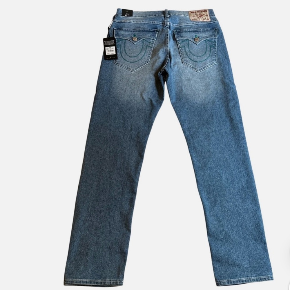 NEW TRUE RELIGION MENS ROCCO RELAXED SKINNY FLAP JEANS Light Wash 32x32 MSRP$159 - Picture 7 of 7